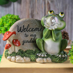 Solar Frog Resin Night Light Ornament Garden LED Decorative Light