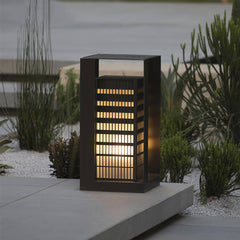 Solar Metal Square Shape Outdoor LED Lawn Patio Floor Lamp