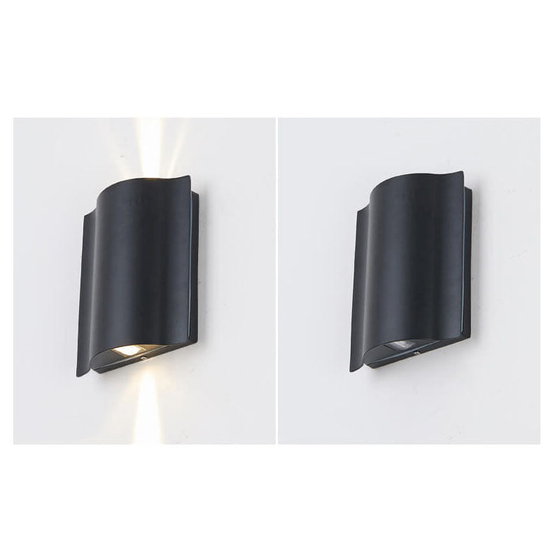 Lámpara de pared LED para exteriores, moderna, de aluminio y vidrio, resistente al agua 