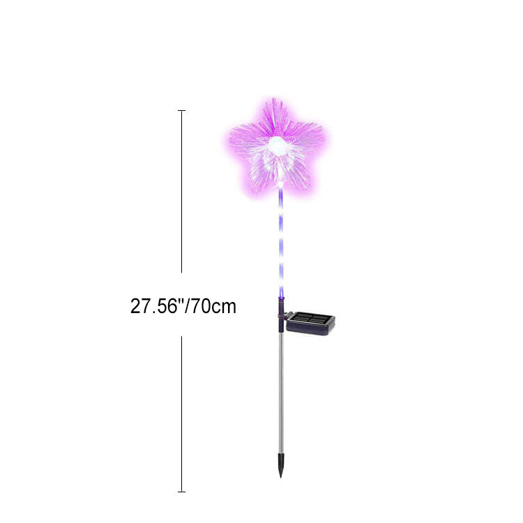 Éclairage de paysage de fleur de pelouse de LED solaire de fibre optique de papillon d'étoile de lune décorative extérieure imperméable 