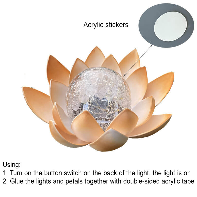 Solar Modern Glass Lotus LED Outdoor Landscape Light