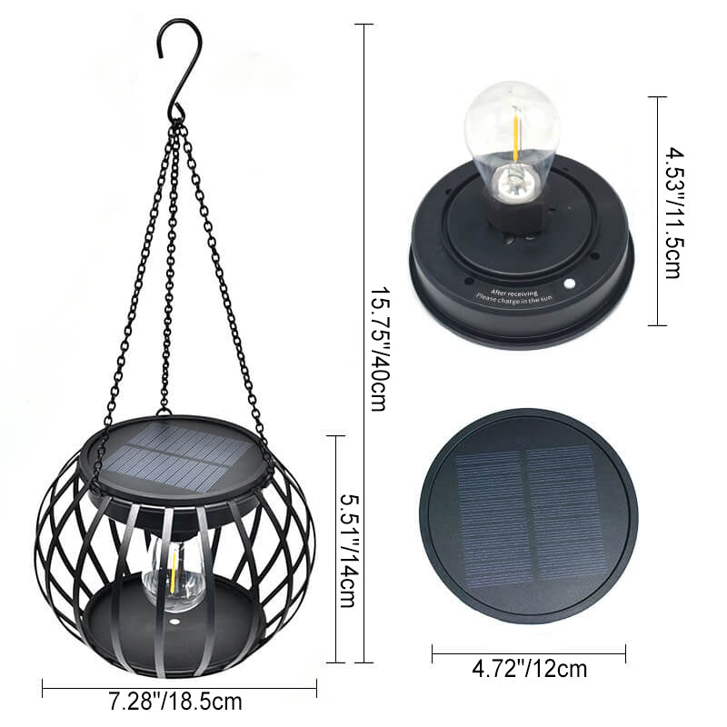 Outdoor Solar Waterproof Simple Iron Lantern LED Lawn Garden Light