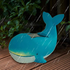 Lampe solaire créative en résine en forme de baleine pour extérieur 