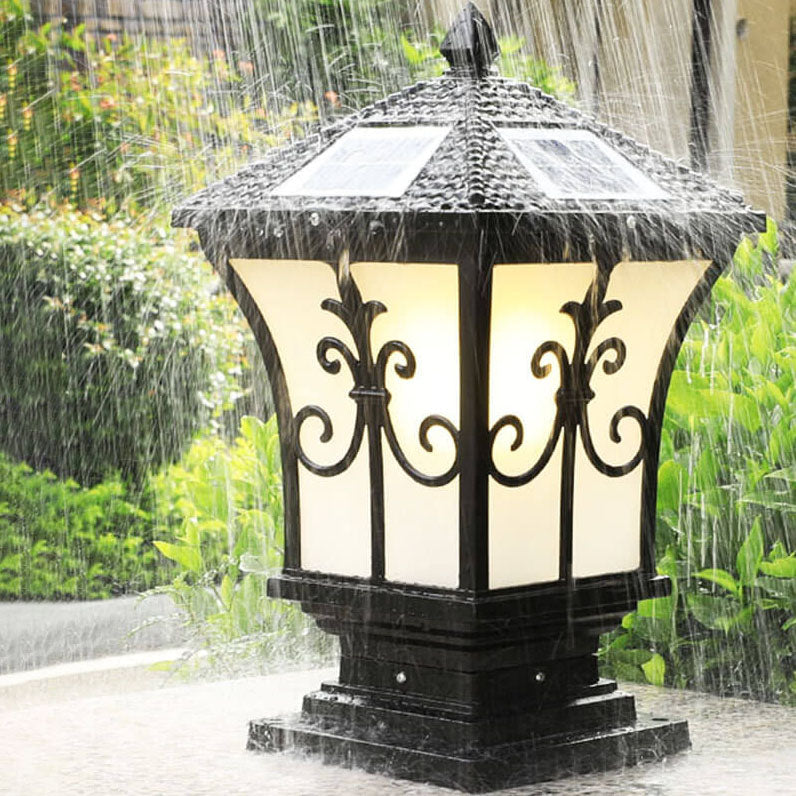 Modern Vintage Waterproof Patio Solar Outdoor Column Head Light