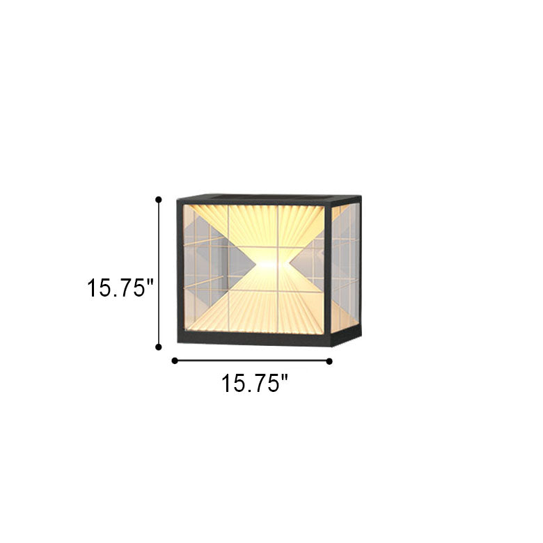 Poste de luz para puerta exterior, moderno, creativo, rectangular, de acrílico y acero inoxidable, resistente al agua 