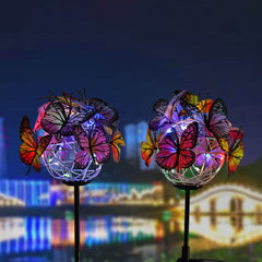 Lámpara LED solar decorativa con forma de mariposa, moderna y creativa, resistente al agua, para exteriores, para patio y césped 