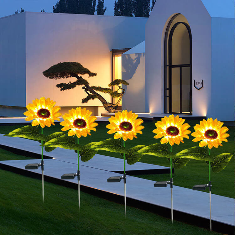 Solar Sunflower LED Outdoor Lawn Decorative Ground Plug Light