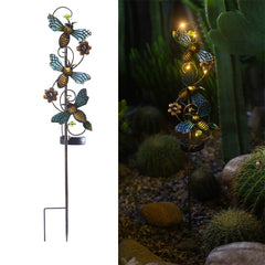 Solar Iron Hummingbird Butterfly Dragonfly Garden Lawn Landscape Light