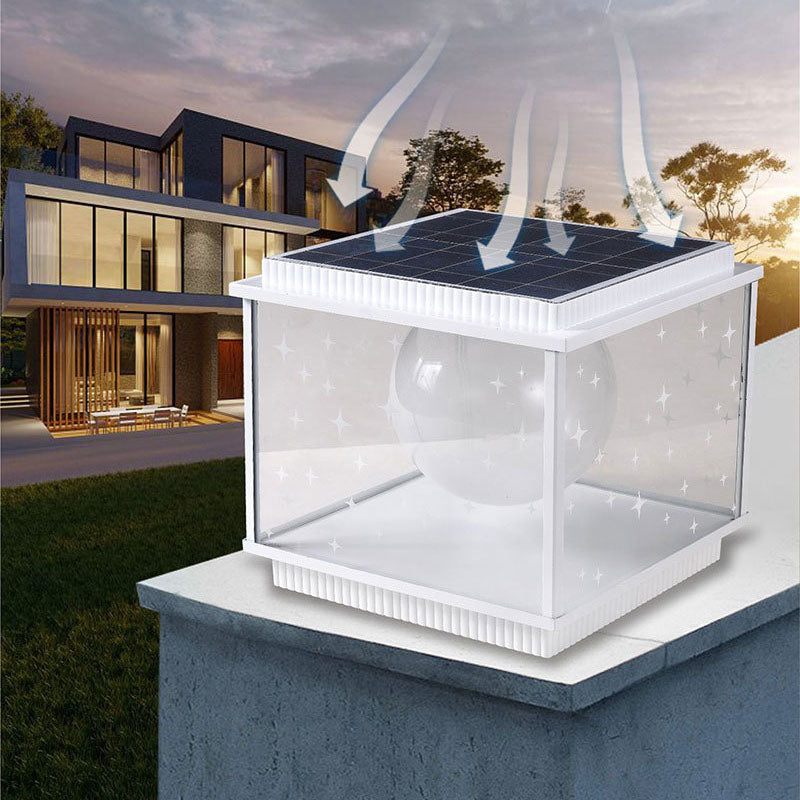 Modern Simplicity Aluminum Alloy Glass Square Ball LED Outdoor Landscape Light For Garden