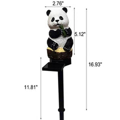 Lámpara solar de resina con forma de panda para exteriores, impermeable, decorativa, para patio 