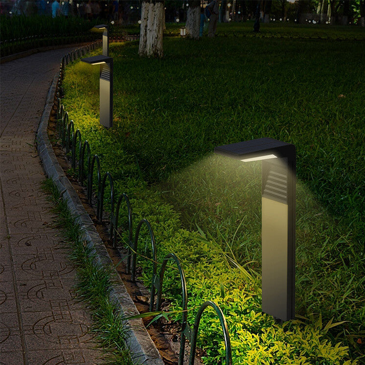 Lámpara LED solar cuadrada plana y sencilla para exteriores, impermeable, para jardín, suelo, paisaje 