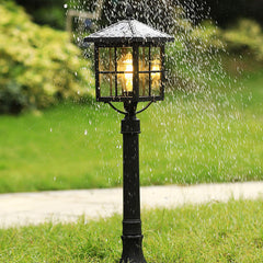 Industrial Solar Waterproof  Wrought Iron 1-Light Outdoor Lawn Landscape Light