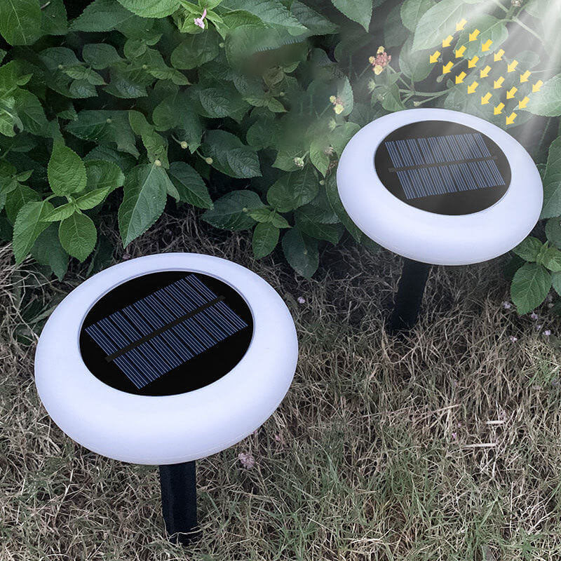 Lámpara LED para jardín exterior con 7 colores simples y redonda con forma de flor de ciruelo 