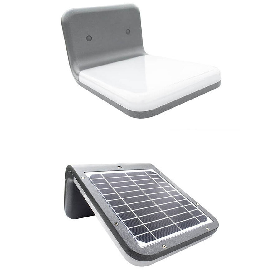 Lámpara de pared solar para jardín al aire libre con sensor humano, moderna, de aluminio, resistente al agua 