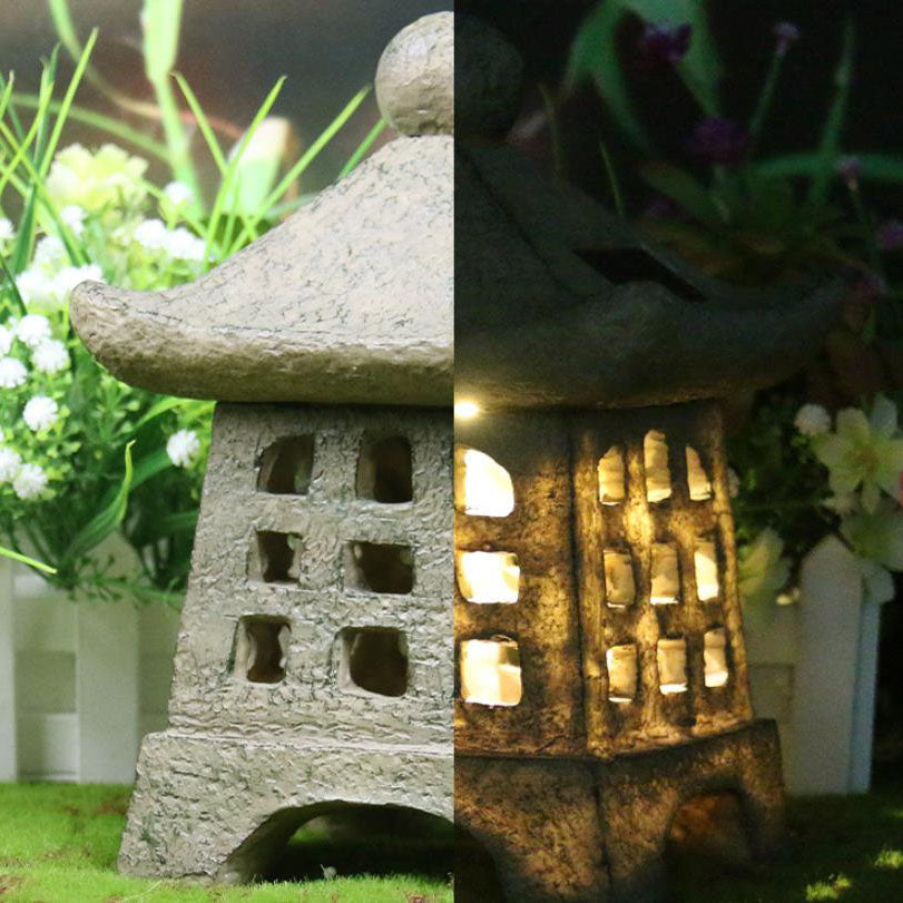 Solar House Pagoda Resin Outdoor Lawn Decorative Landscape Light