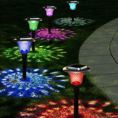 Modern Black Solar RGB LED Outdoor Lawn Garden Ground Insert Light