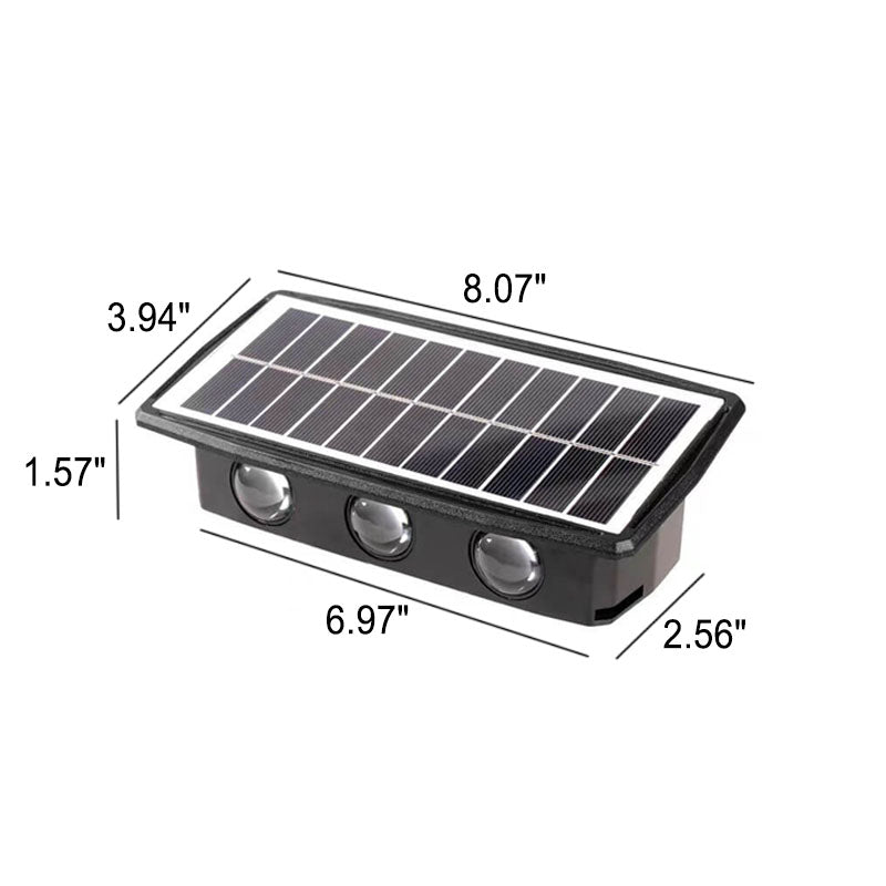 Modern Rectangular Upper And Lower Double Head Solar LED Outdoor Garden Wall Light