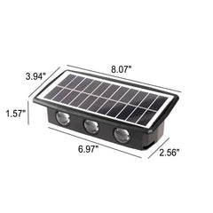 Modern Rectangular Upper And Lower Double Head Solar LED Outdoor Garden Wall Light