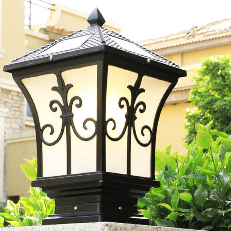 Modern Vintage Waterproof Patio Solar Outdoor Column Head Light