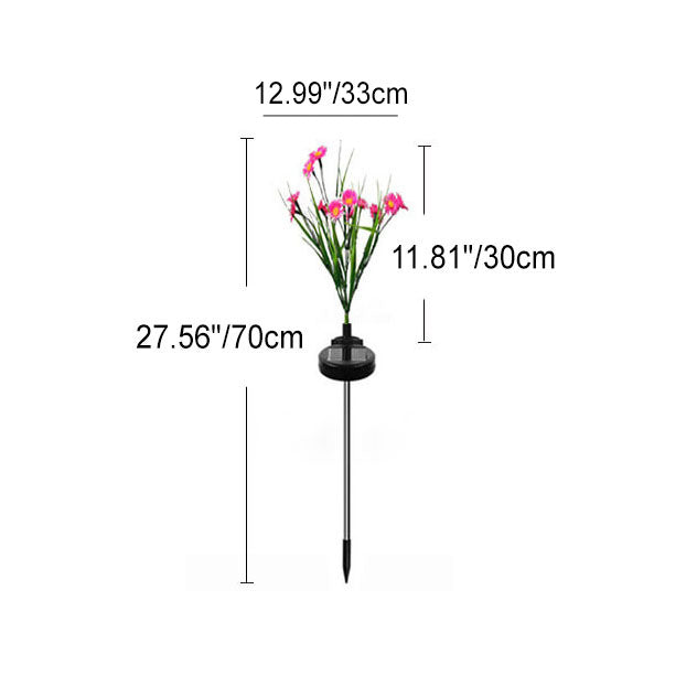 Solar Modern Color Flower Shaped LED Grounding Plug Outdoor Light