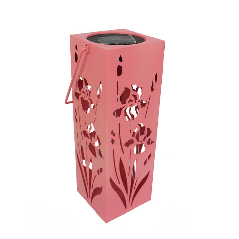 Lampe LED solaire décorative d'extérieur étanche à motif papillon et rose 