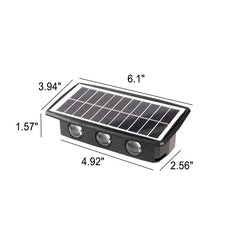 Modern Rectangular Upper And Lower Double Head Solar LED Outdoor Garden Wall Light