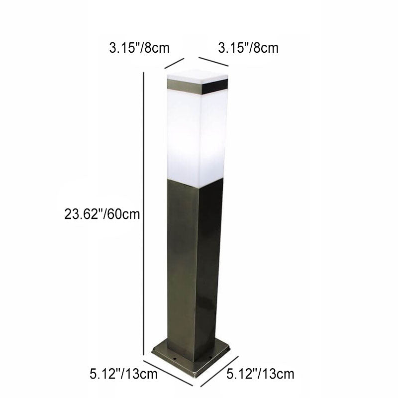 Modern Black White Rectangular Outdoor Patio 1-Light Landscape Lawn Light