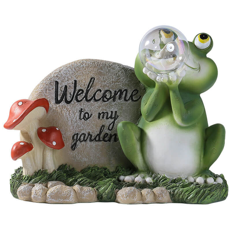 Solar Frog Resin Night Light Ornament Garden LED Decorative Light