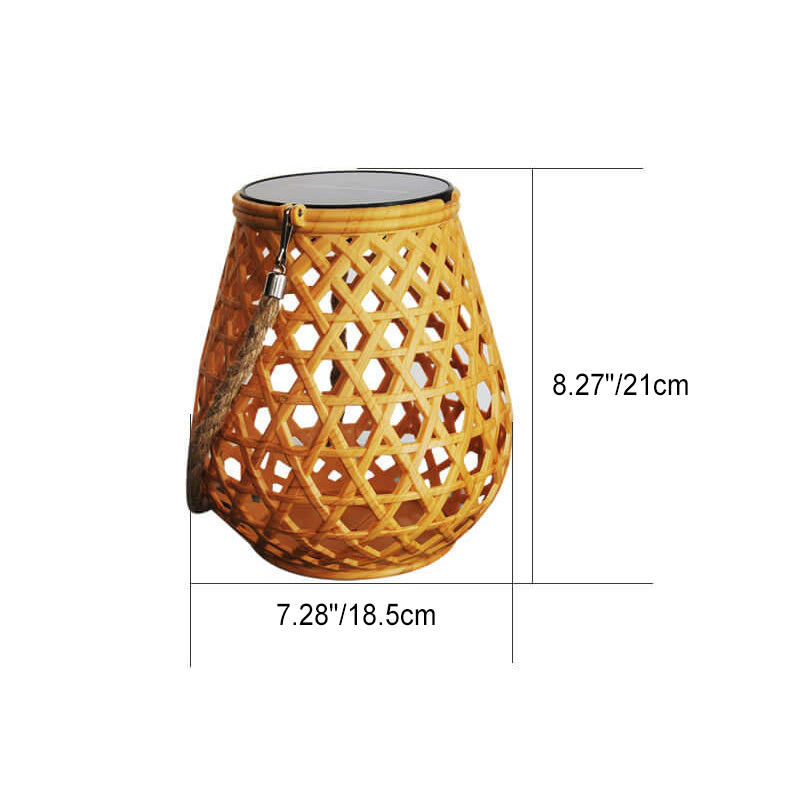 Panier en osier solaire japonais en plastique étanche avec batterie au lithium USB LED éclairage extérieur de paysage 