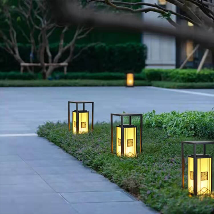 Modern Chinese Imitation Marble Square Column 1-Light  Waterproof Lawn Landscape Light