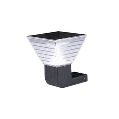 Modern Square Black Aluminum Plastic Solar LED Outdoor Wall Light