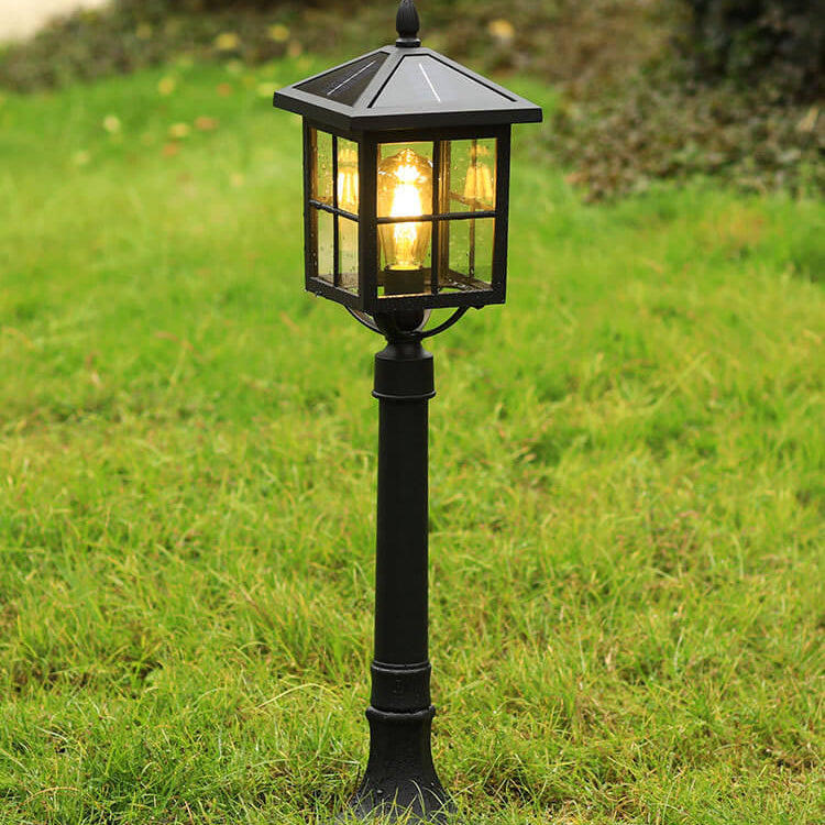 Industrial Solar Waterproof  Wrought Iron 1-Light Outdoor Lawn Landscape Light