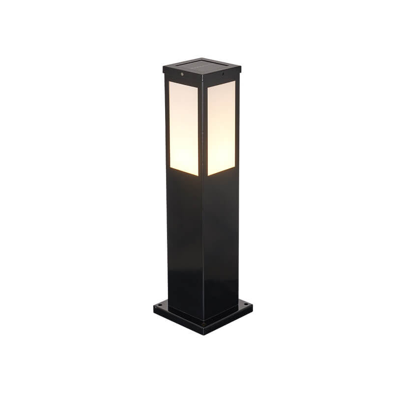 Lampe de chemin d'extérieur étanche à colonne carrée solaire moderne pour pelouse 