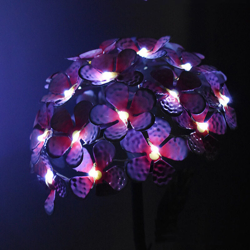 Lámpara LED de exterior con forma de hortensia, decorativa, moderna, resistente al agua y con energía solar 