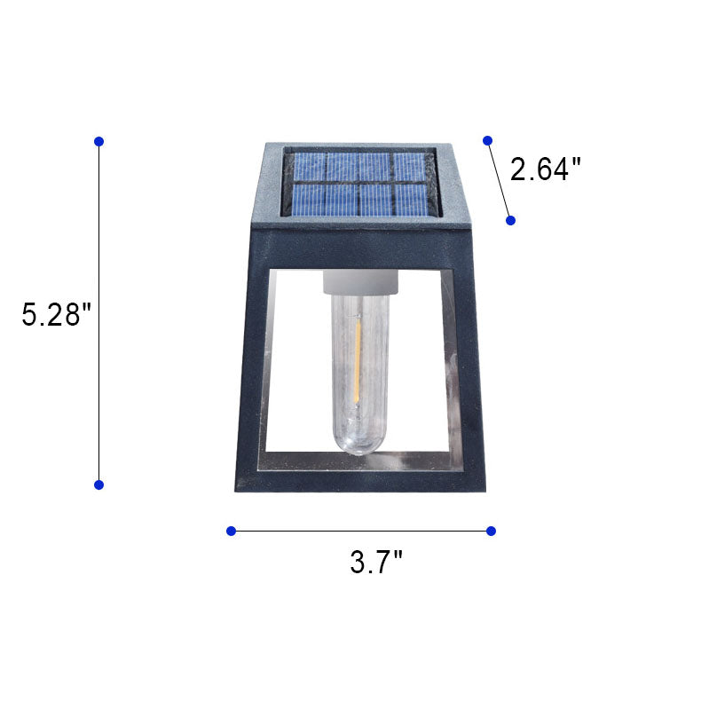 Applique murale d'extérieur à LED solaire carrée moderne en plastique imperméable pour jardin et paysage 