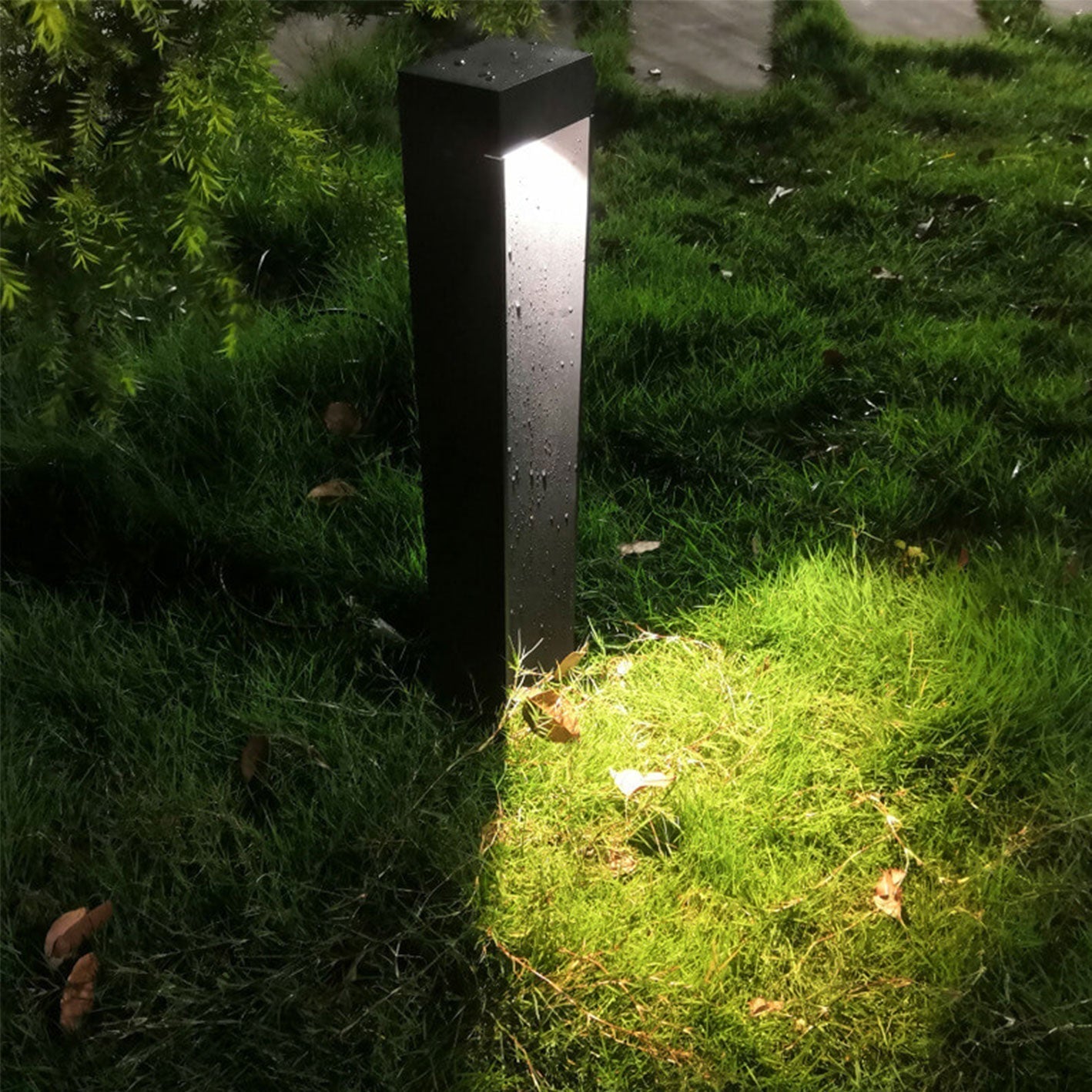 Lampe de pelouse carrée simple en aluminium à LED pour chemin de jardin extérieur 