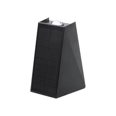 Modern Pure Black Geometric Plastic Solar LED Outdoor Waterproof Garden Wall Light