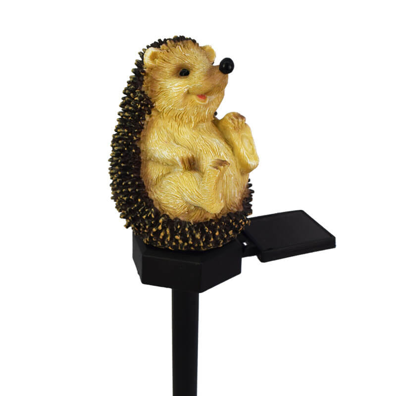 Solar Outdoor Hedgehog Resin LED Lawn Ground Insert Landscape Light