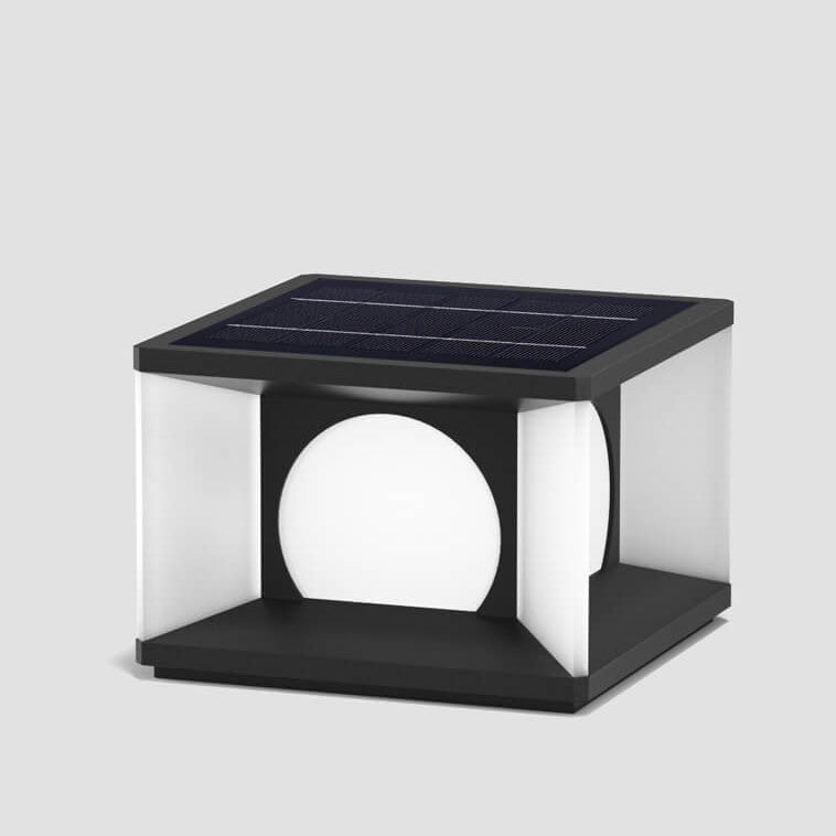 Simple Patio Solar Post Head Light Square LED Outdoor Landscape Light