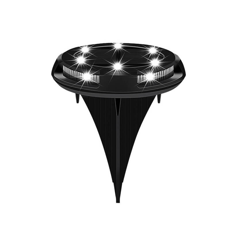 Lampe de paysage solaire ronde à quatre côtés pour jardin fleuri extérieur étanche 