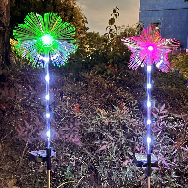 Éclairage de paysage de fleur de pelouse de LED solaire de fibre optique de papillon d'étoile de lune décorative extérieure imperméable 