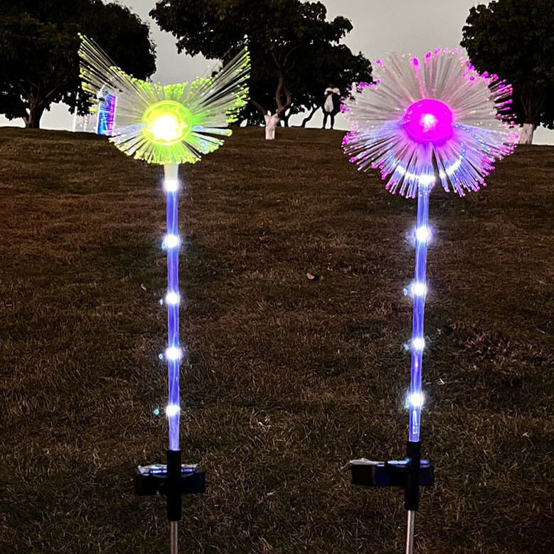 Éclairage de paysage de fleur de pelouse de LED solaire de fibre optique de papillon d'étoile de lune décorative extérieure imperméable 