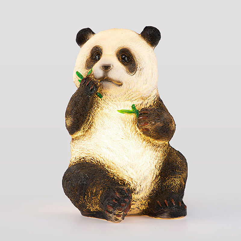 Lampe de paysage à LED en forme d'animal panda en résine créative contemporaine pour jardin