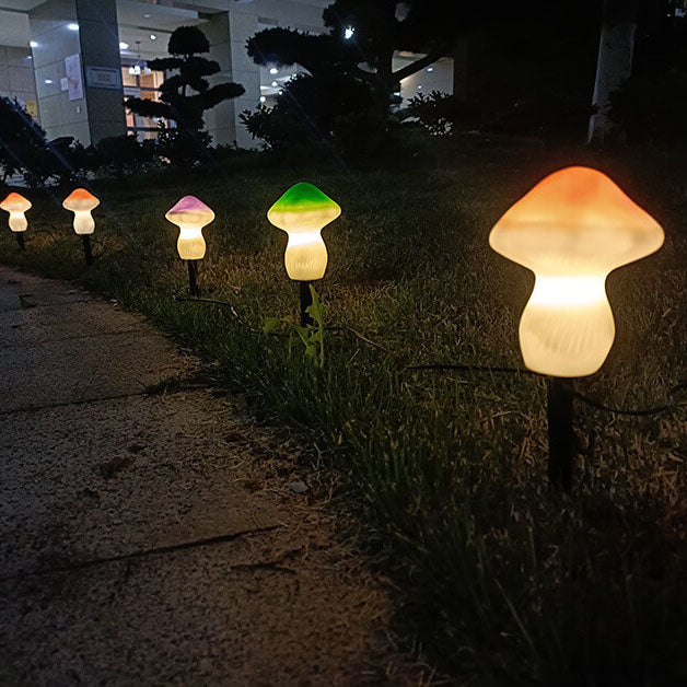 Lámpara LED solar para exteriores con forma de hongo para jardín, césped y suelo 