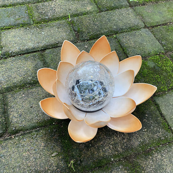 Solar Modern Glass Lotus LED Outdoor Landscape Light