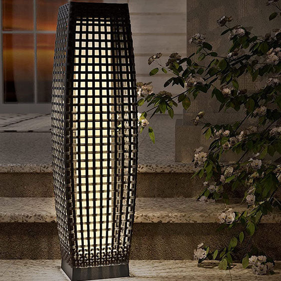 Simple Rattan Weaving Hollow LED Outdoor Solar Lawn Landscape Light