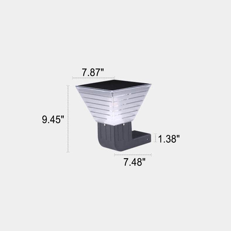 Modern Square Black Aluminum Plastic Solar LED Outdoor Wall Light