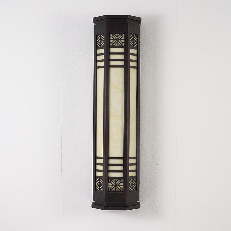 Modern Classical Cylindrical Stainless Steel Imitation Marble Waterproof Outdoor LED Wall Sconce Lamp