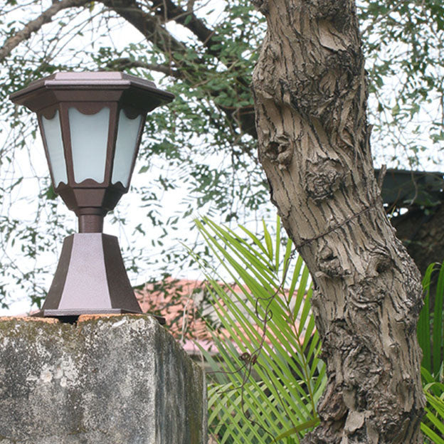 Farola LED hexagonal solar para exteriores, luz de paisaje para jardín 