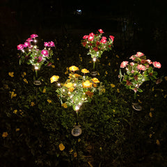 Lámpara LED solar decorativa para exteriores con simulación creativa moderna de azalea para jardín 